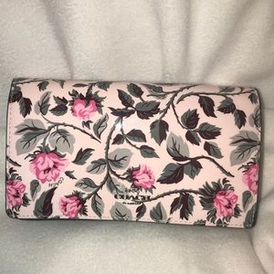 Coach Foldover Crossbody Rose Print